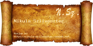 Nikula Szilveszter névjegykártya