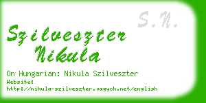 szilveszter nikula business card
